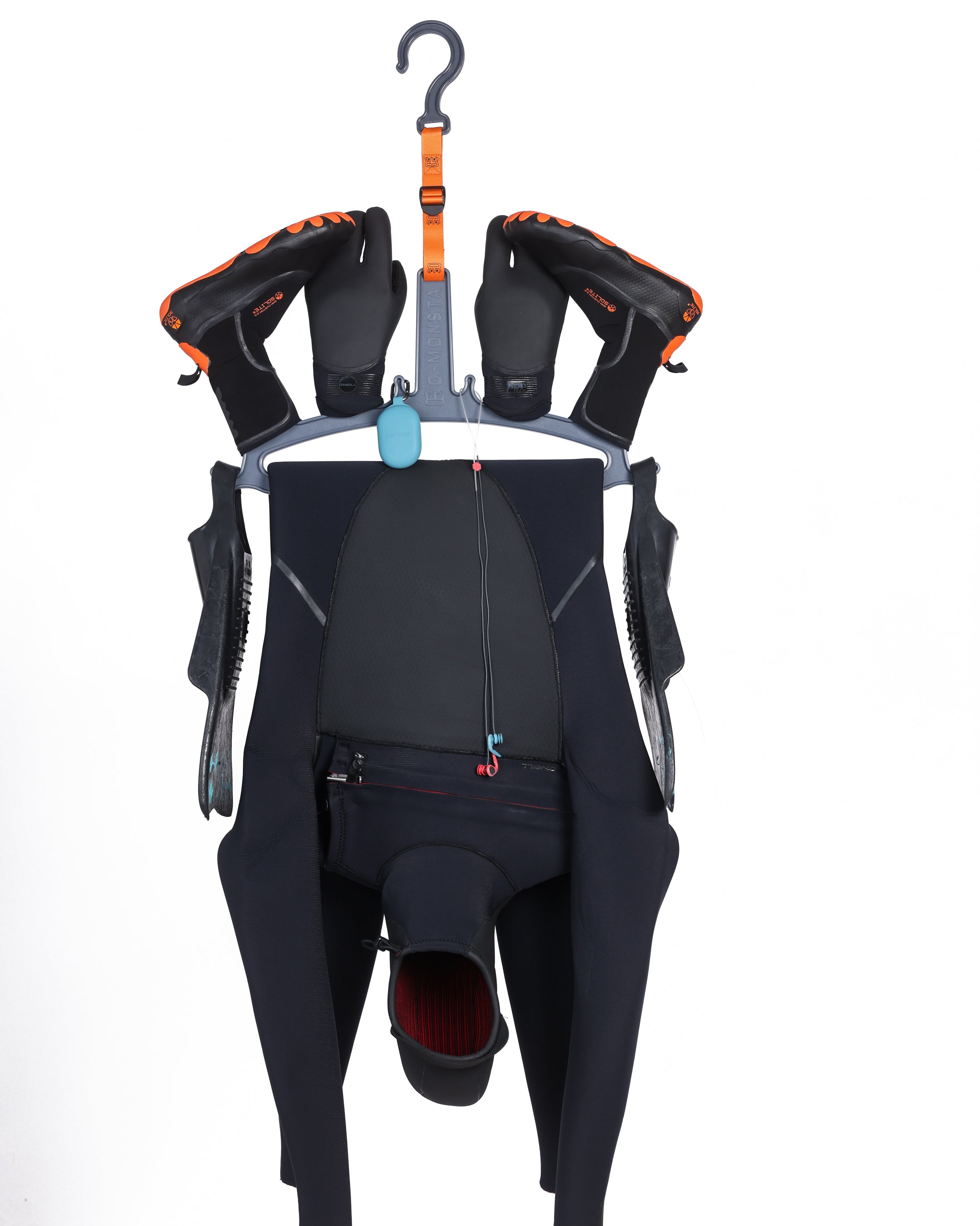 C-monsta wetsuit hanger. Hanger for wetsuits boots gloves after surfing or scuba diving
