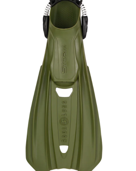 Aqualung Storm fins for barefoot in Dark Olive