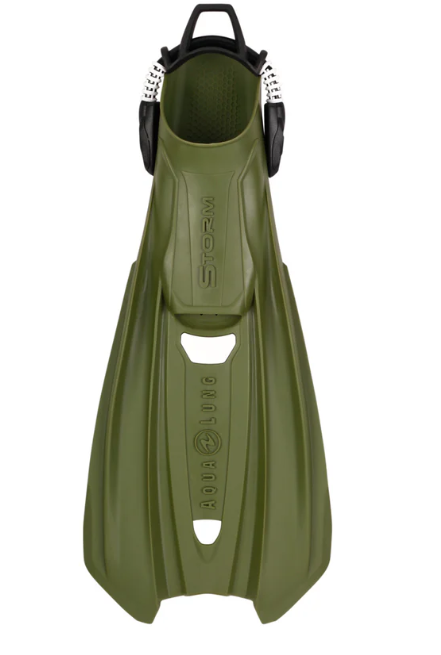 Aqualung Storm fins for barefoot in Dark Olive