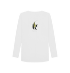 White Printed Long Sleeve T Shirt Back